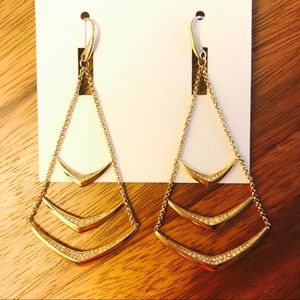 NEW Michael Kors Pavé Chandelier Earrings Gold